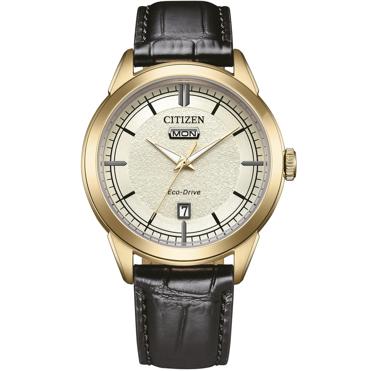 Citizen Classic AW0153-04AC analog herrklocka med vit urtavla och armband i läder
