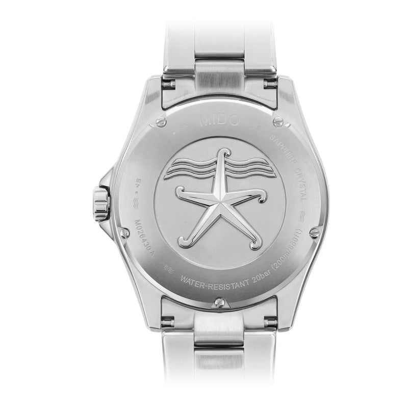 Mido Ocean Star 200 M026.430.11.041.00 analog herrklocka med blå urtavla och armband i rostfritt stål