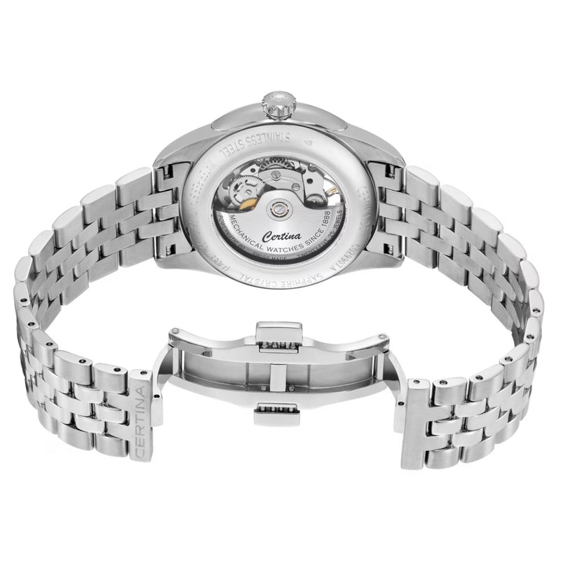 Certina DS-1 Skeleton C029.907.11.041.00 analog herrklocka med blå urtavla och armband i rostfritt stål