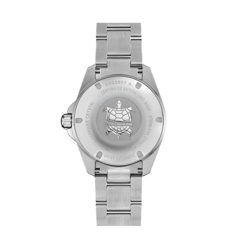 Certina DS Action Diver Powermatic 80 C032.807.11.051.00 analog unisexklocka med svart urtavla och armband i rostfritt stål