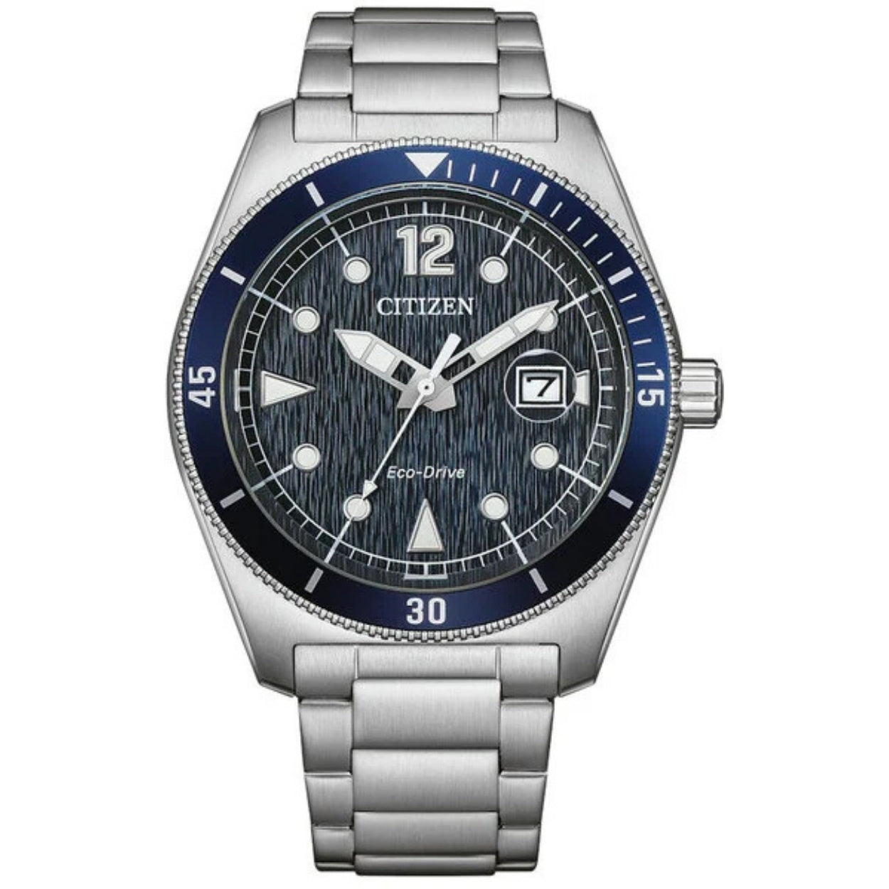 Citizen Core Collection AW1881-52L analog herrklocka med blå urtavla och armband i rostfritt stål