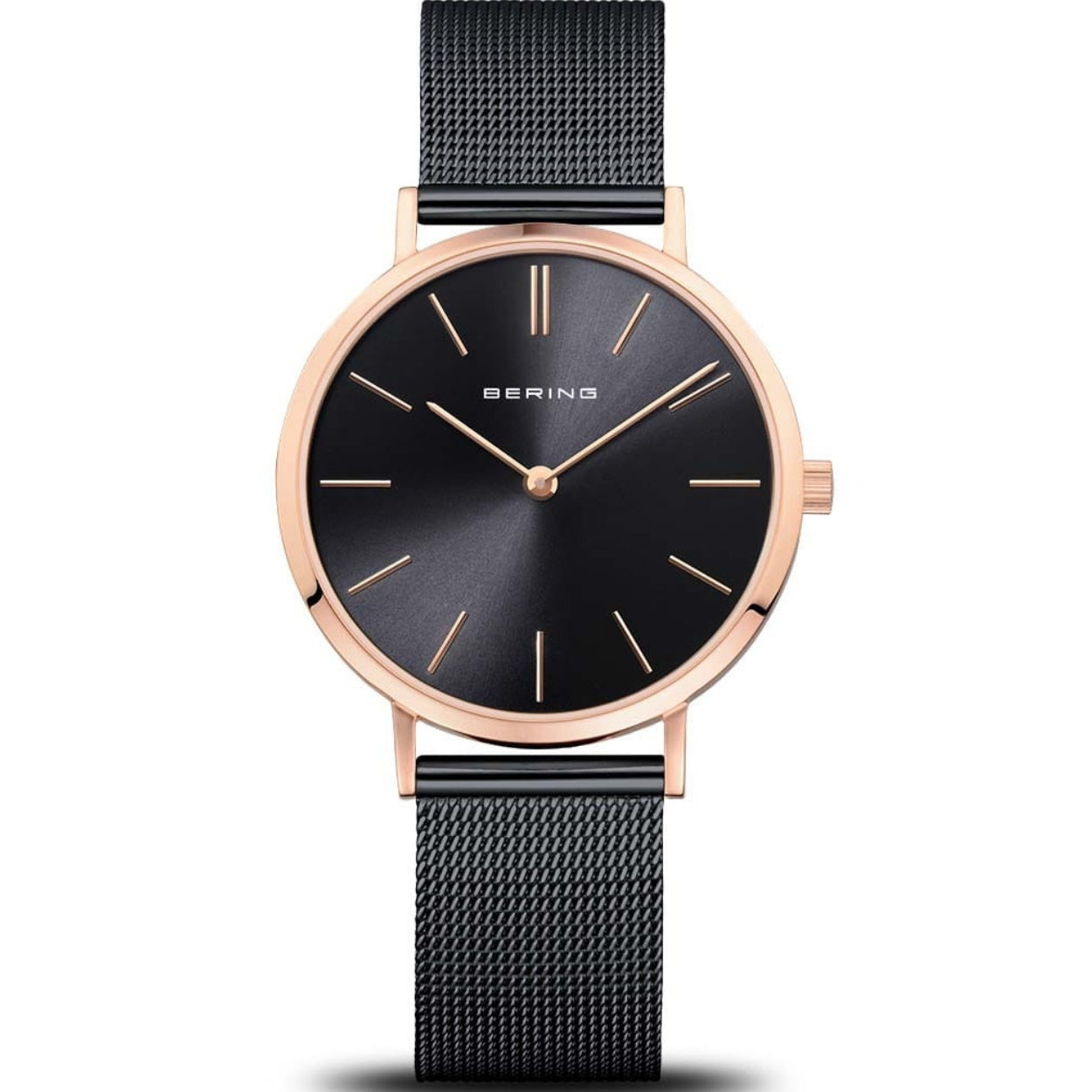 Bering Classic 14134-166 analog damklocka med svart urtavla och armband i rostfritt stål