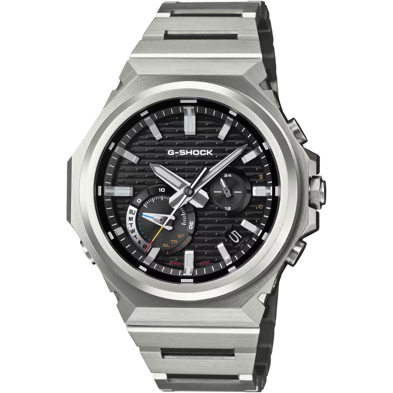Casio G-Shock G-Steel GST-B1000D-1AER analog herrklocka med svart urtavla och armband i rostfritt stål