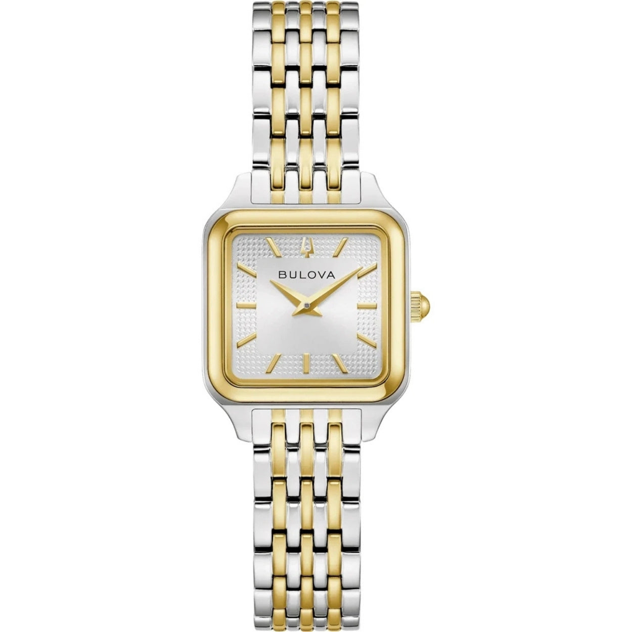 Bulova Sutton 98L330 analog damklocka med silver urtavla och armband i rostfritt stål