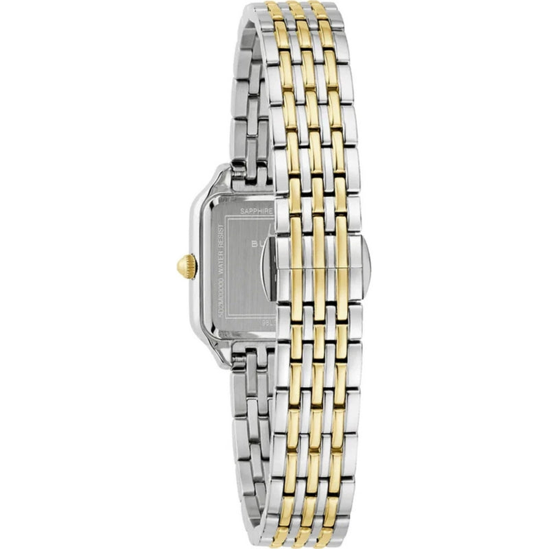 Bulova Sutton 98L330 analog damklocka med silver urtavla och armband i rostfritt stål