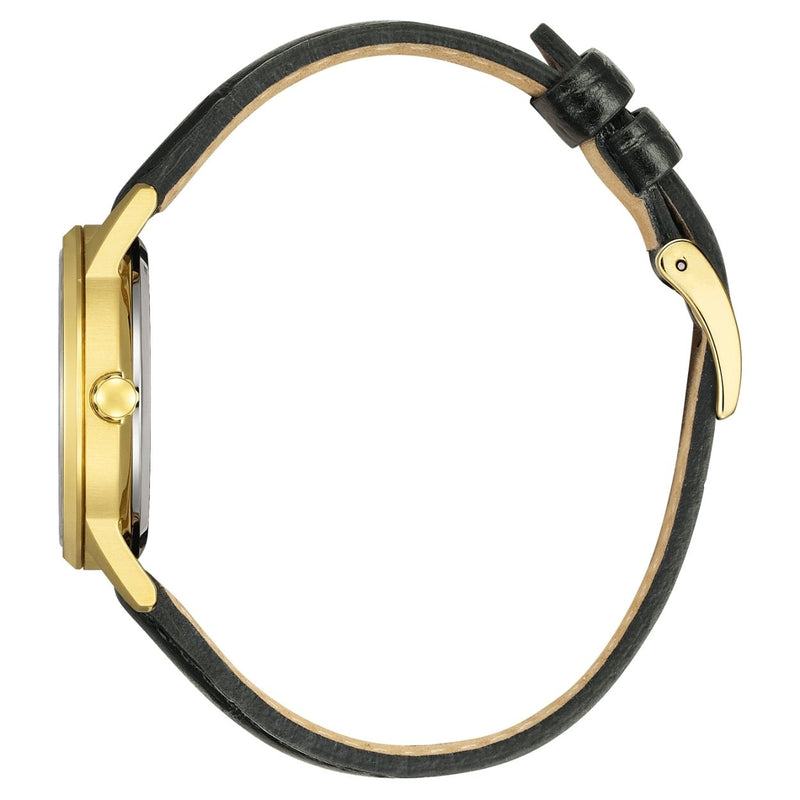 Citizen Eco-Drive EW2722-01A analog damklocka med vit urtavla och armband i läder