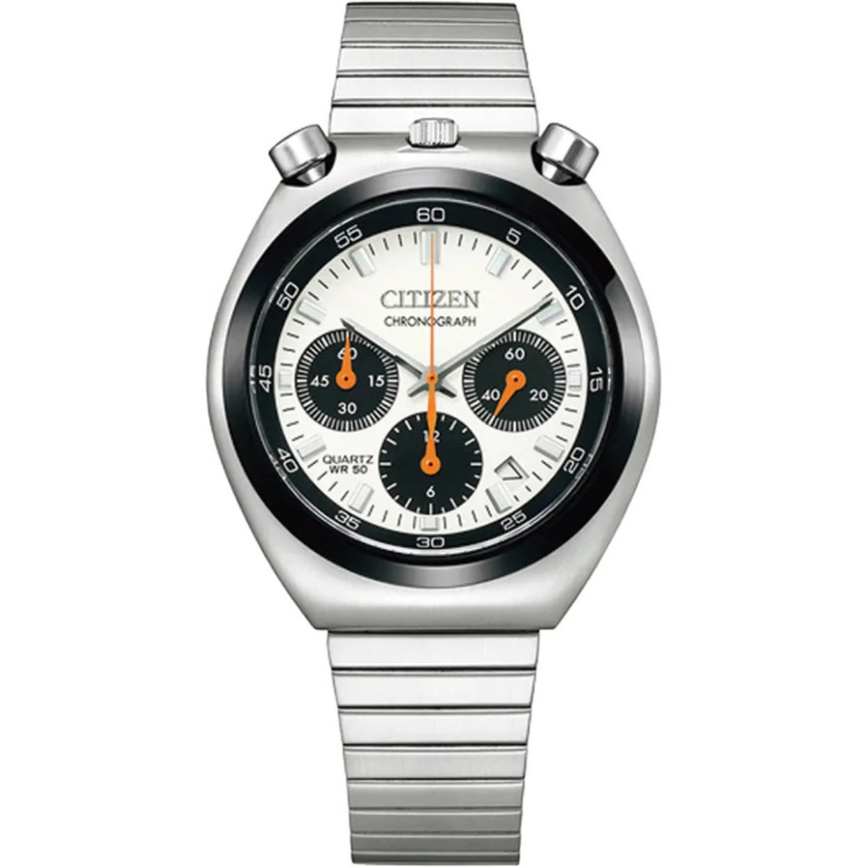 Citizen Bullhead Challenge Timer AN3660-81A analog herrklocka med flerfärgad urtavla och armband i rostfritt stål