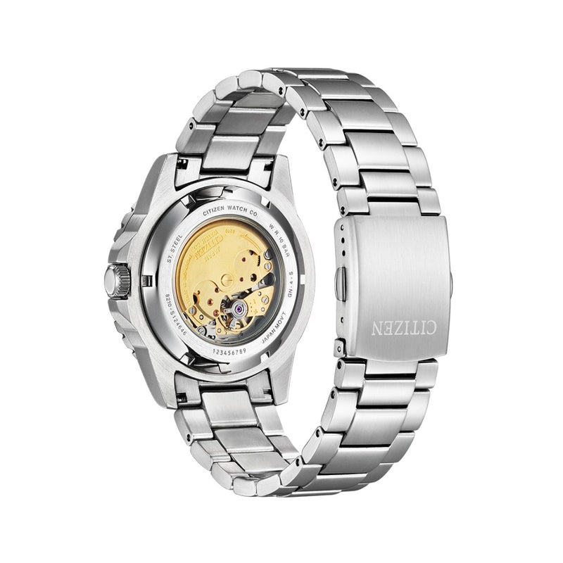 Citizen Pro Master NJ0120-81E analog herrklocka med svart urtavla och armband i rostfritt stål
