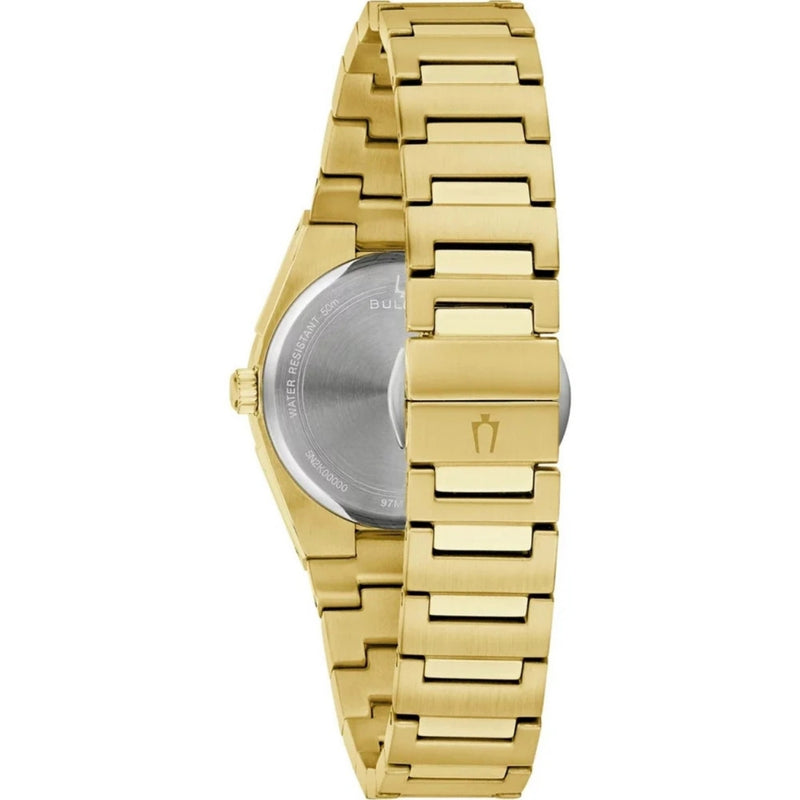 Bulova Classic 97M123 analog damklocka med silver urtavla och armband i rostfritt stål