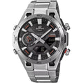 Casio Edifice ECB-2300D-1AEF analog herrklocka med svart urtavla och armband i rostfritt stål