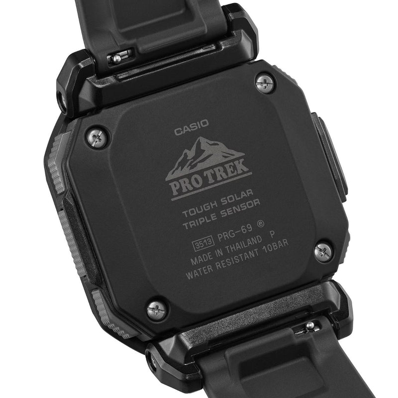 Casio Pro Trek PRG-69-1ER digital unisexklocka med svart urtavla och armband i resin
