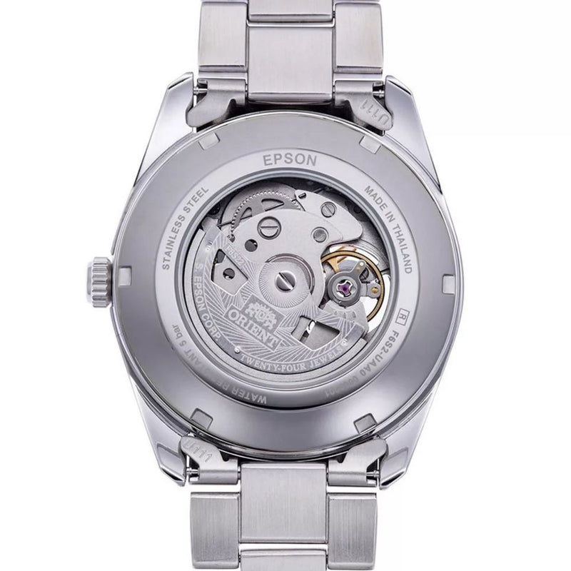 Orient Contemporary RA-AR0008E30B analog unisexklocka med grön urtavla och armband i rostfritt stål