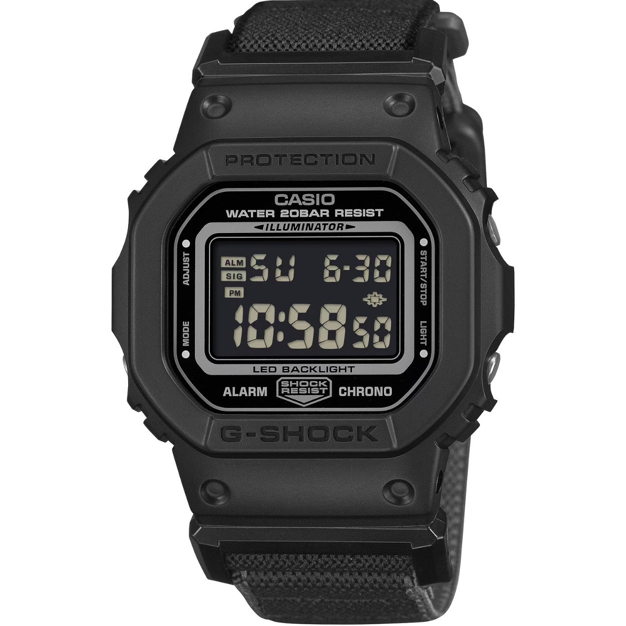 Casio G-Shock DW-5600MNC-1ER digital unisexklocka med svart urtavla och armband i resin