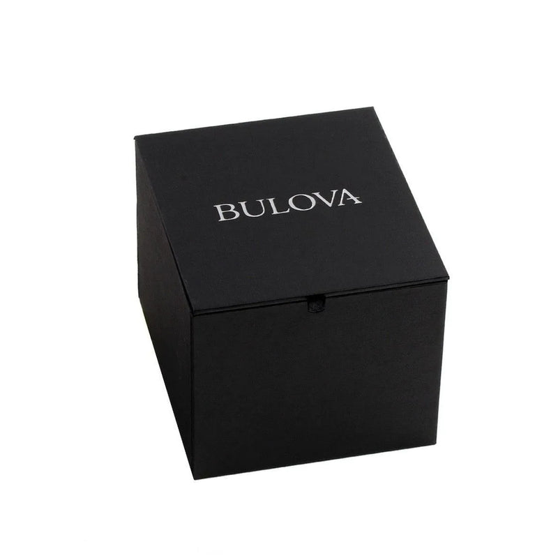 Bulova Classic 96B332 analog herrklocka med svart urtavla och armband i läder