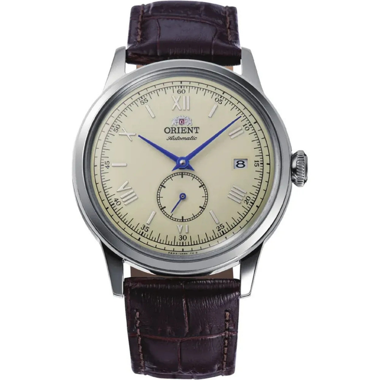 Orient Bambino RA-AP0105Y30B analog herrklocka med beige urtavla och armband i läder