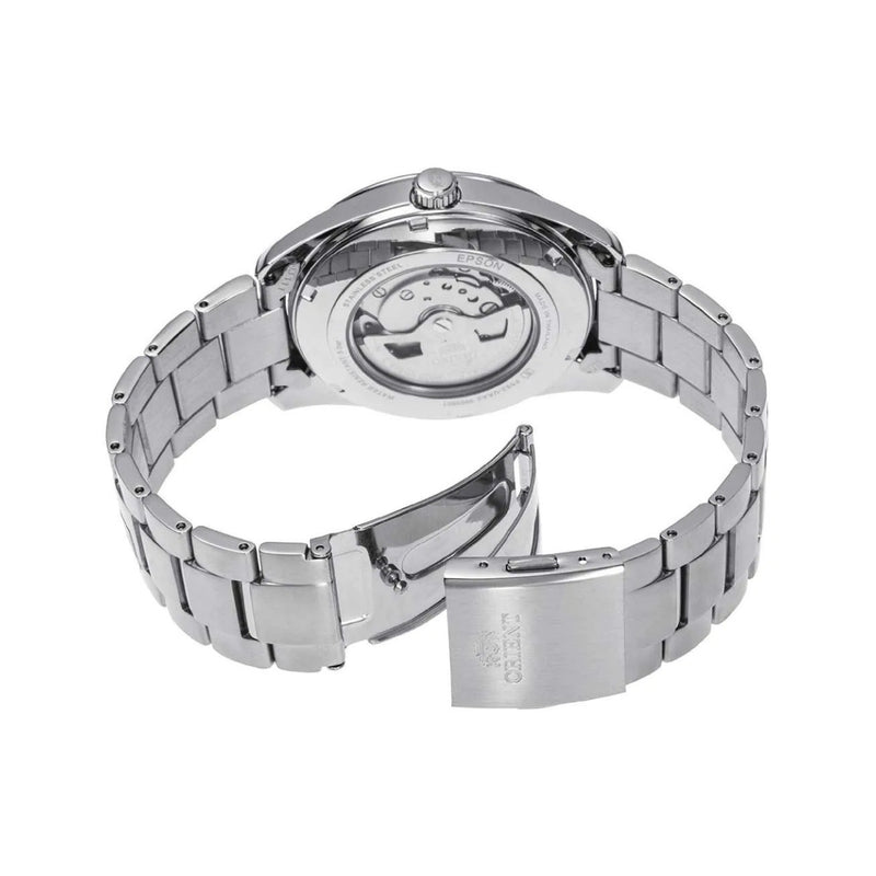 Orient Contemporary RA-AR0010R30B analog herrklocka med rött urtavla och armband i rostfritt stål