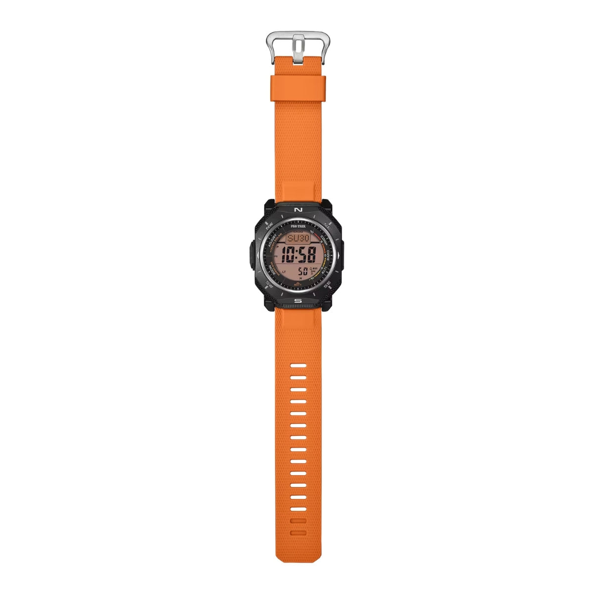 Casio Pro Trek PRG-69-4ER digital unisexklocka med orange urtavla och armband i resin