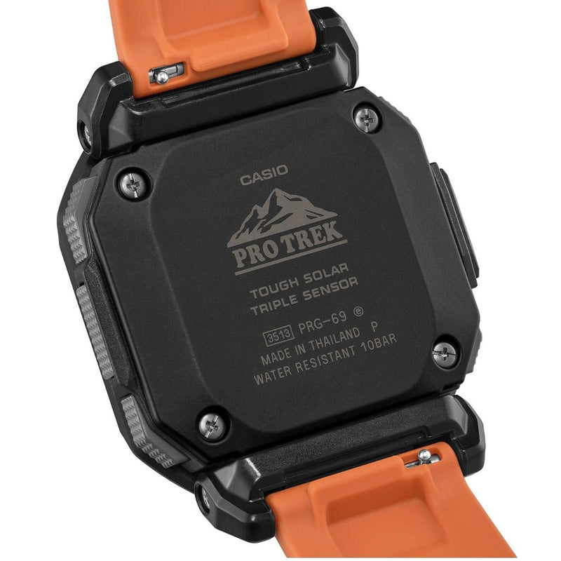 Casio Pro Trek PRG-69-4ER digital unisexklocka med orange urtavla och armband i resin