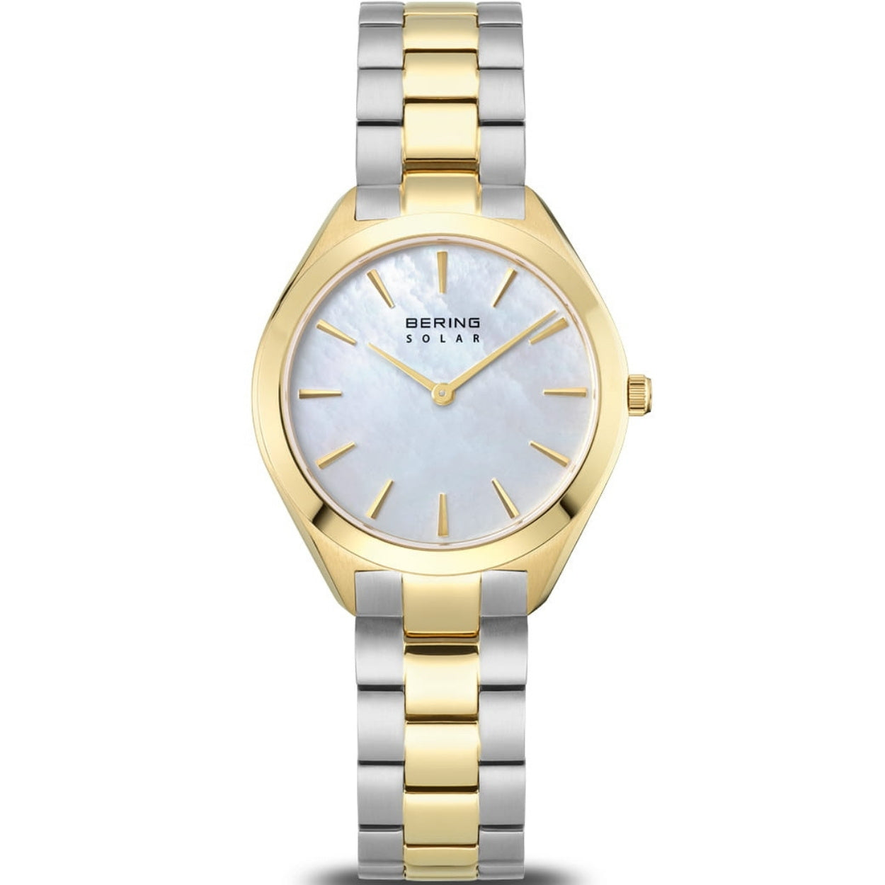 Bering Solar 17331-710 analog damklocka med vit urtavla och armband i rostfritt stål
