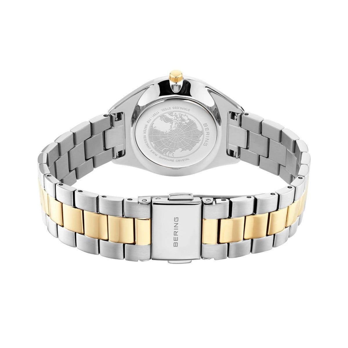 Bering Solar 17331-710 analog damklocka med vit urtavla och armband i rostfritt stål