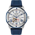 Bulova Marine Star 98A225 analog herrklocka med silver urtavla och armband i silikon