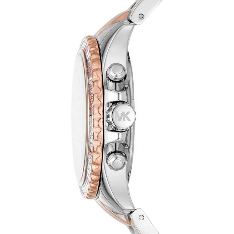 Michael Kors Everest MK7214 analog damklocka med vit urtavla och armband i rostfritt stål