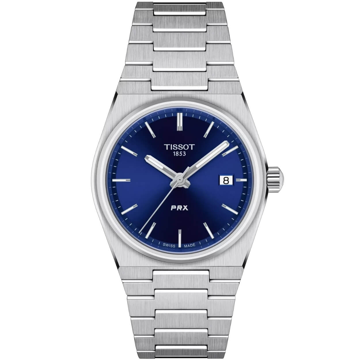 Tissot prx T137.210.11.041.00 analog herrklocka med blå urtavla och armband i rostfritt stål