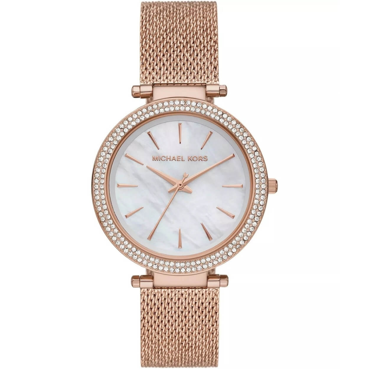 Michael Kors MK4519 analog damklocka med vit urtavla och armband i rostfritt stål