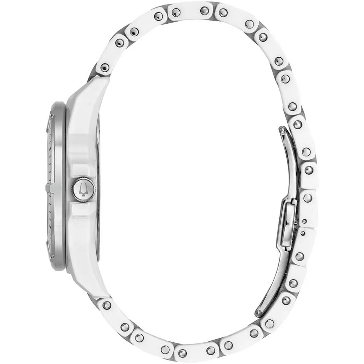 Bulova Marine Star 98P172 analog damklocka med pärlemor urtavla och armband i rostfritt stål