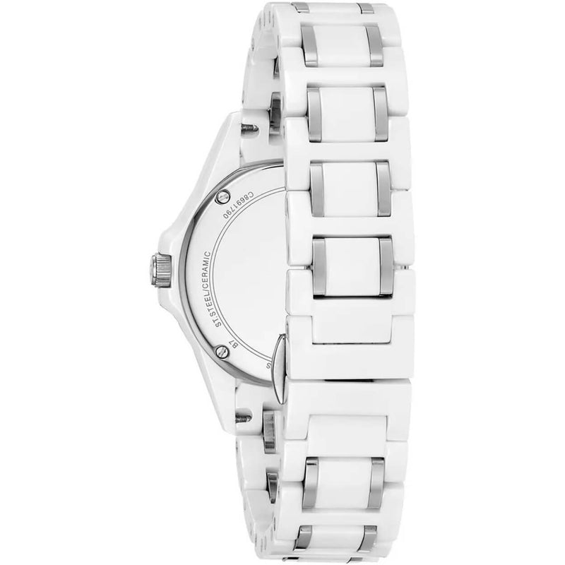 Bulova Marine Star 98P172 analog damklocka med pärlemor urtavla och armband i rostfritt stål