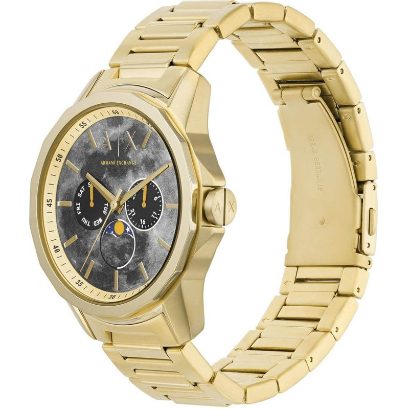 Armani Exchange Banks AX1737 analog herrklocka med grå urtavla och armband i rostfritt stål