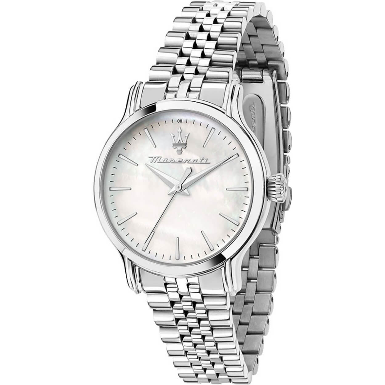Maserati Epoca R8853118521 analog damklocka med vit urtavla och armband i rostfritt stål