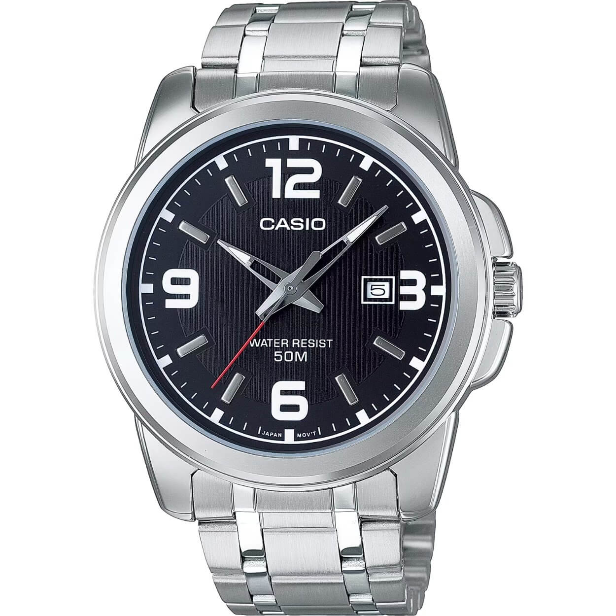 Casio Timeless MTP-1314PD-1AVEF analog herrklocka med svart urtavla och armband i rostfritt stål