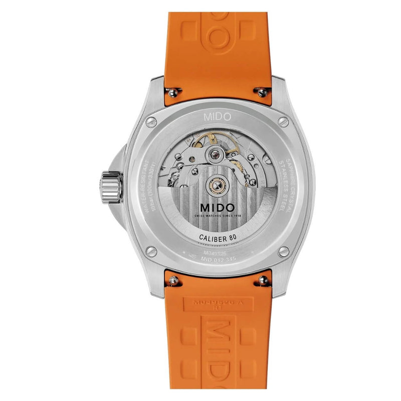 Mido Multifort TV Big Date M049.526.17.081.00 analog herrklocka med grå urtavla och armband i gummi
