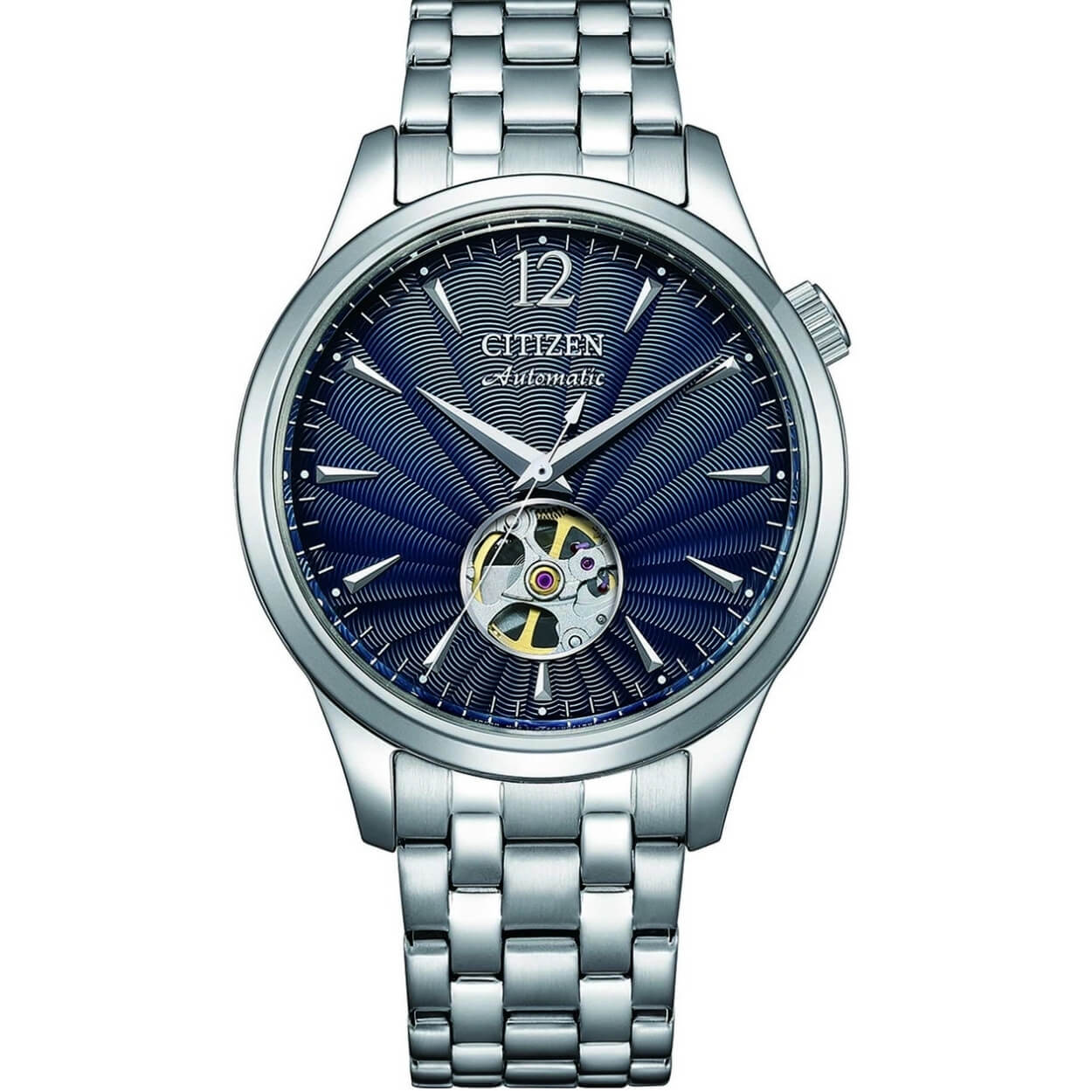 Citizen Classic NH9131-73L analog herrklocka med blå urtavla och armband i rostfritt stål