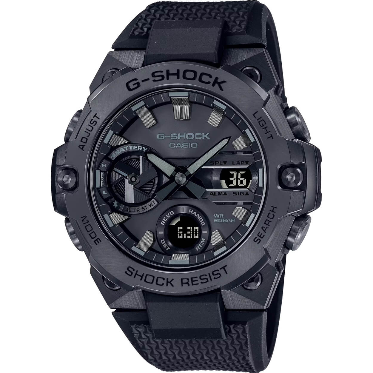 Casio G-Shock GST-B400BB-1AER digital herrklocka med svart urtavla och armband i resin