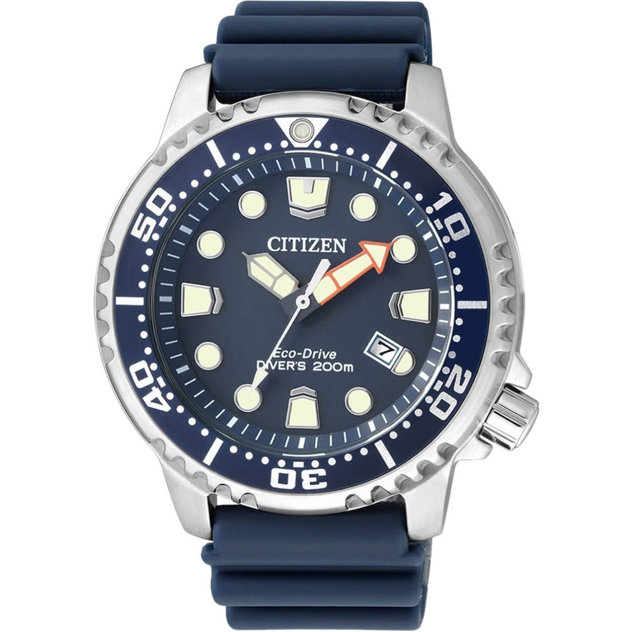 Citizen Promaster BN0151-17L analog herrklocka med blå urtavla och armband i gummi