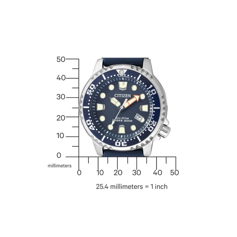 Citizen Promaster BN0151-17L analog herrklocka med blå urtavla och armband i gummi