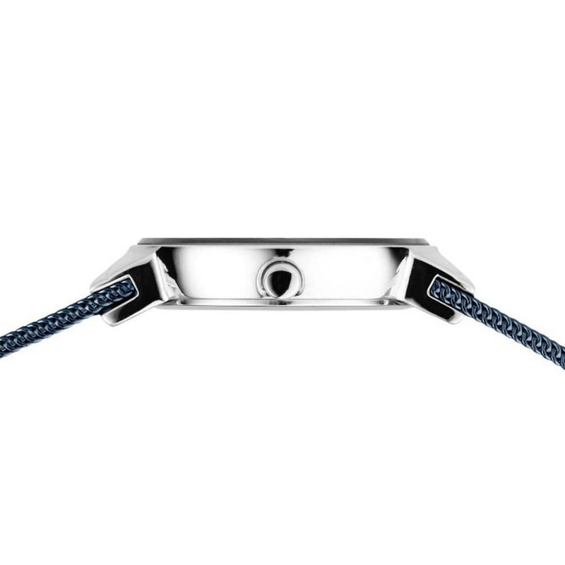 Bering Classic 10126-307 analog damklocka med blå urtavla och armband i mesh