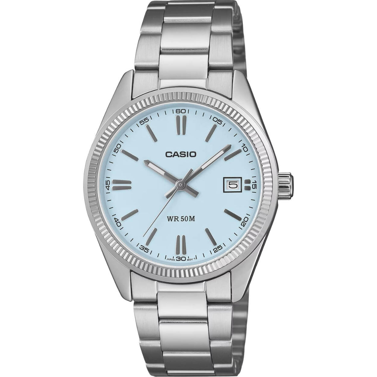 Casio Timeless UTP-1302PD-2A2VEF analog unisexklocka med blå urtavla och armband i rostfritt stål