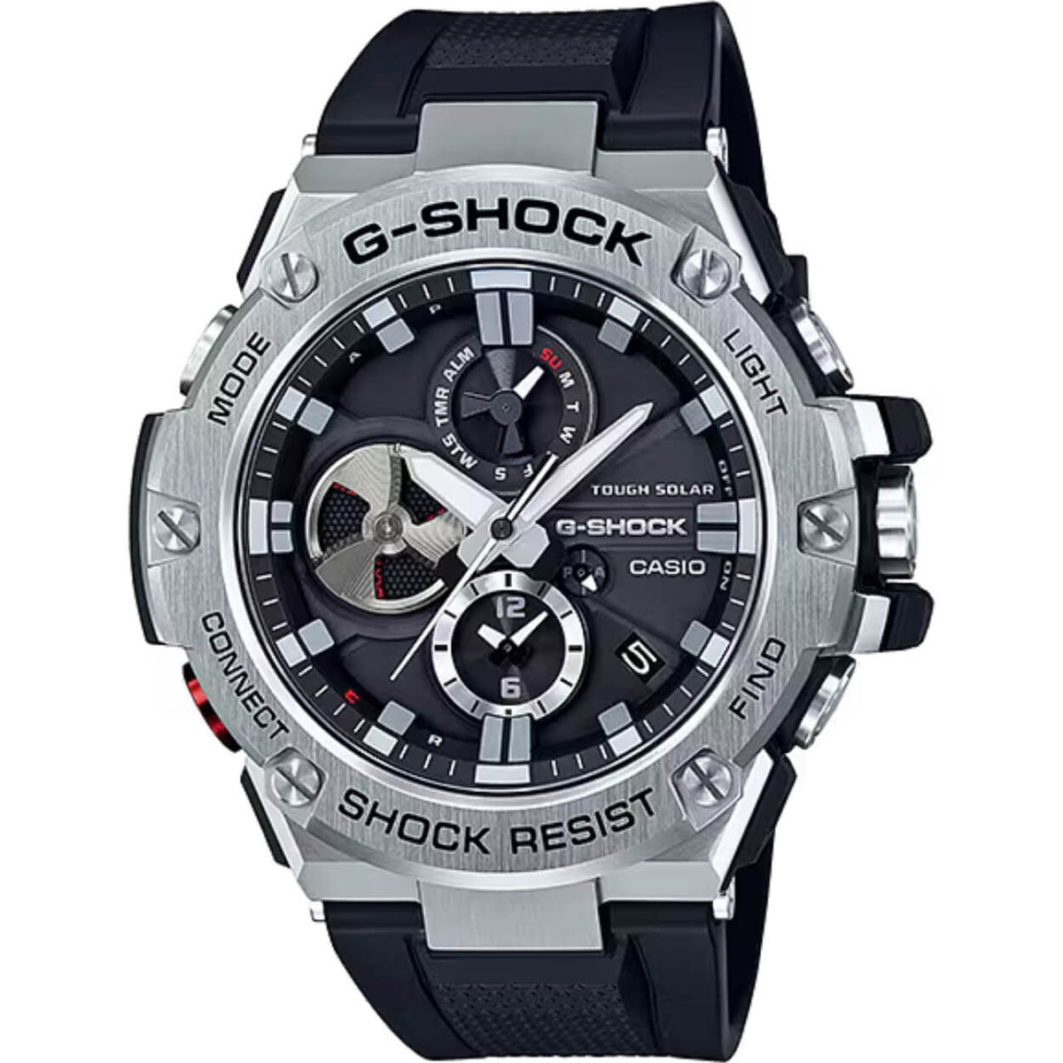 Casio G-Shock GST-B100-1AER analog herrklocka med svart urtavla och armband i resin
