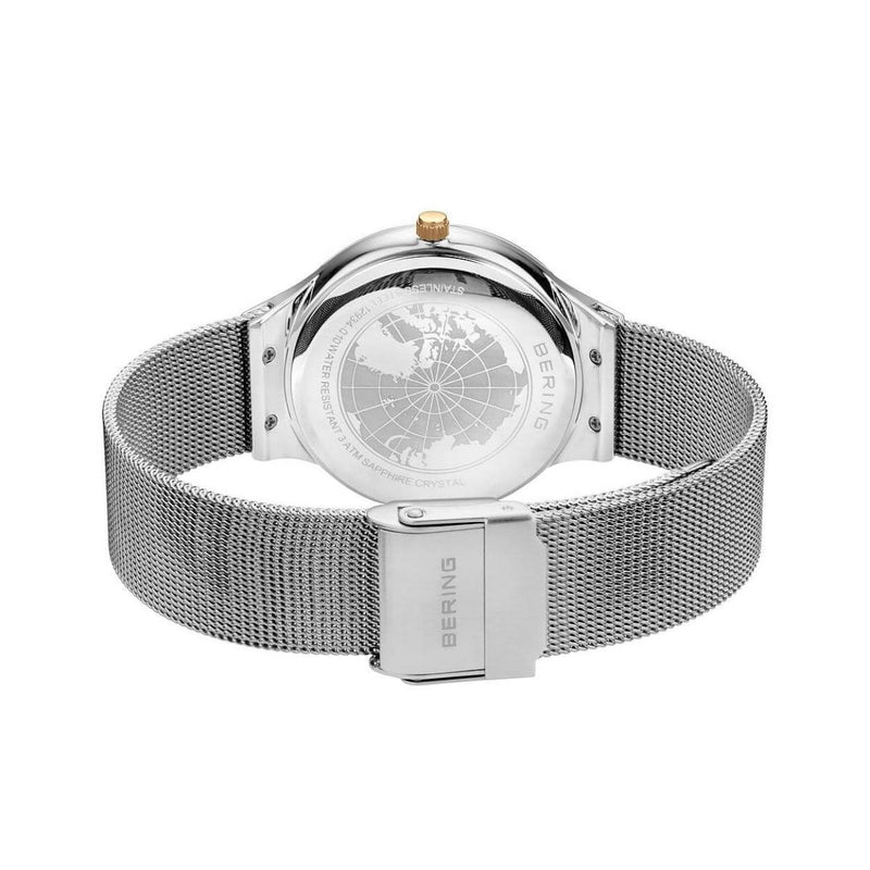 Bering Classic 12934-010 analog damklocka med silver urtavla och armband i mesh
