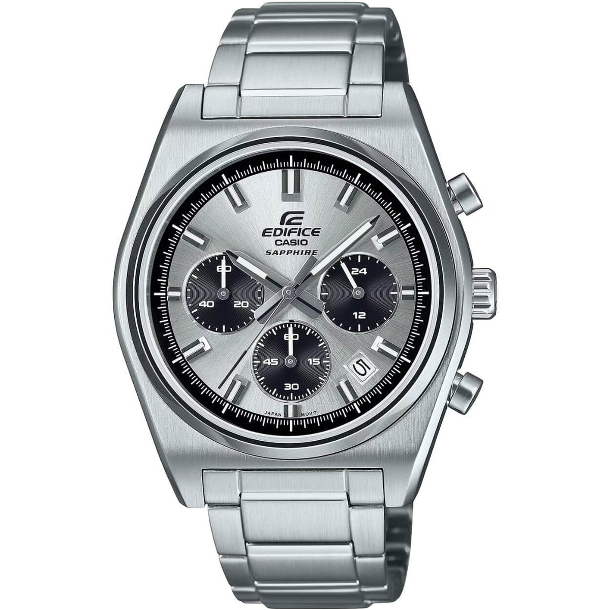 Casio Edifice Chronograph EFB-730D-7AVUEF analog herrklocka med silver urtavla och armband i rostfritt stål