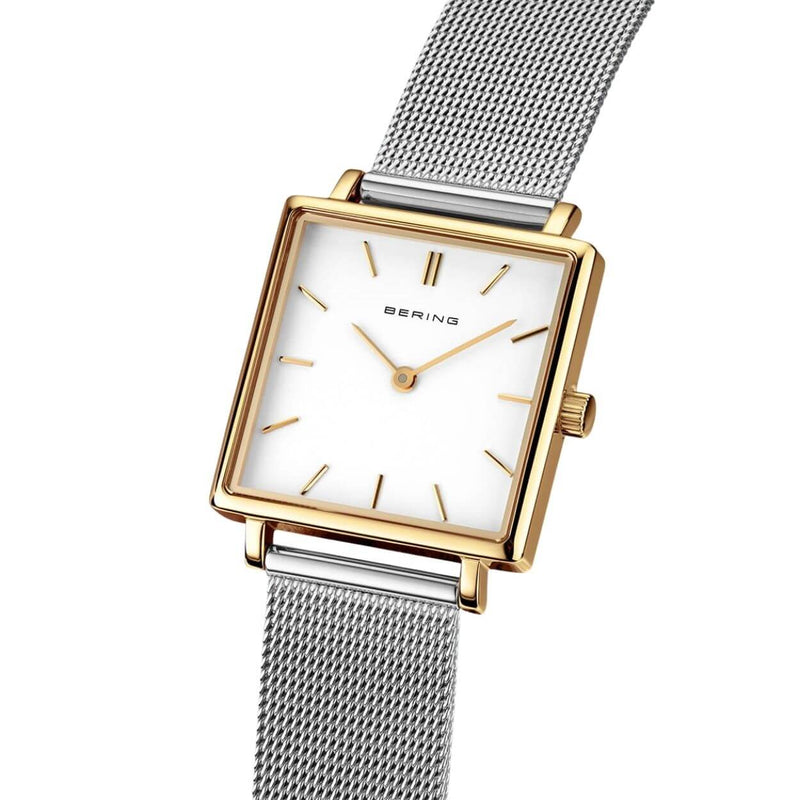 Bering Classic 18226-010 analog damklocka med vit urtavla och armband i rostfritt stål
