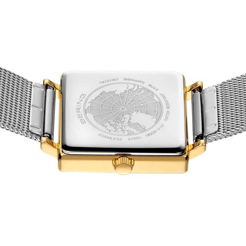Bering Classic 18226-010 analog damklocka med vit urtavla och armband i rostfritt stål