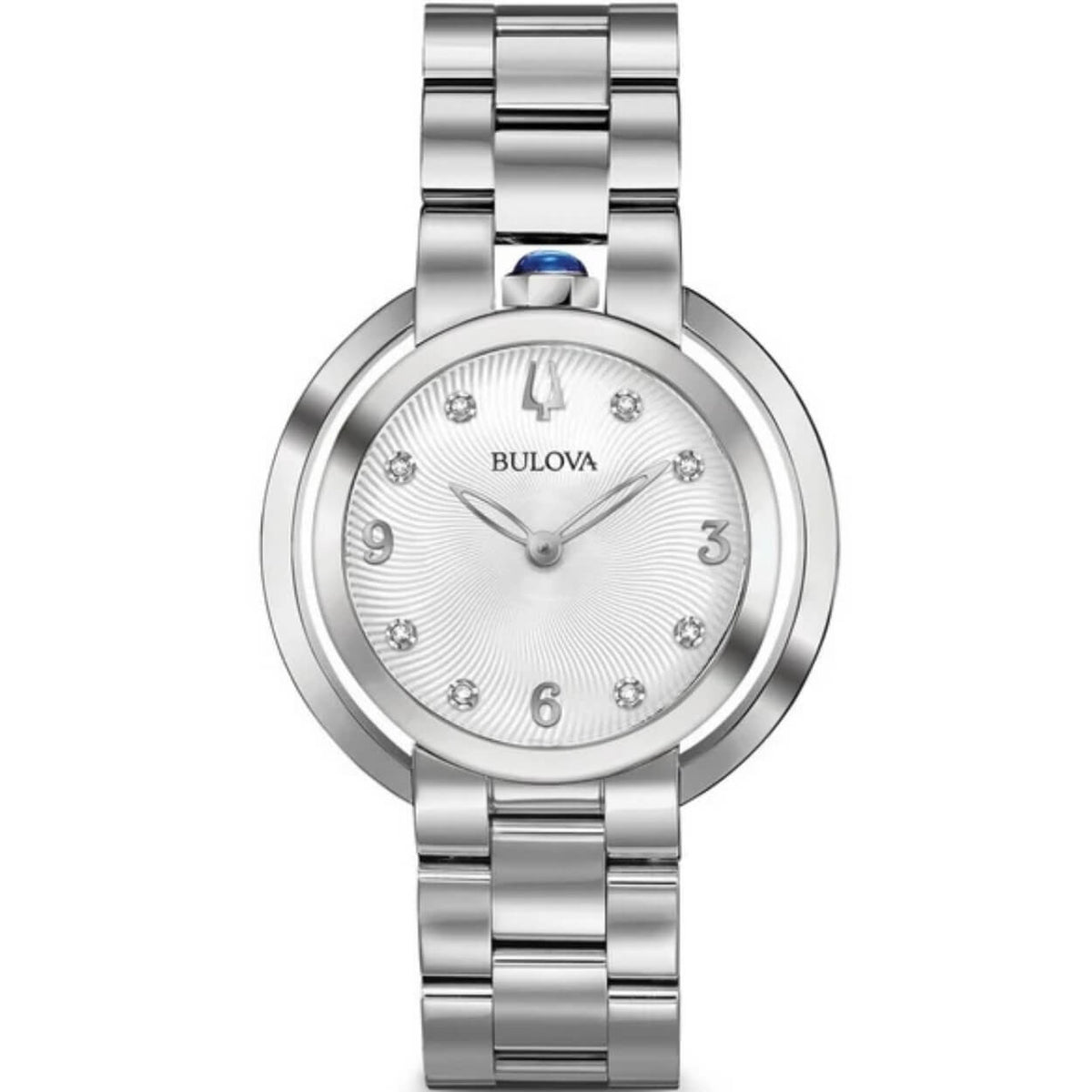 Bulova Rubaiyat 96P184 analog damklocka med silver urtavla och armband i rostfritt stål