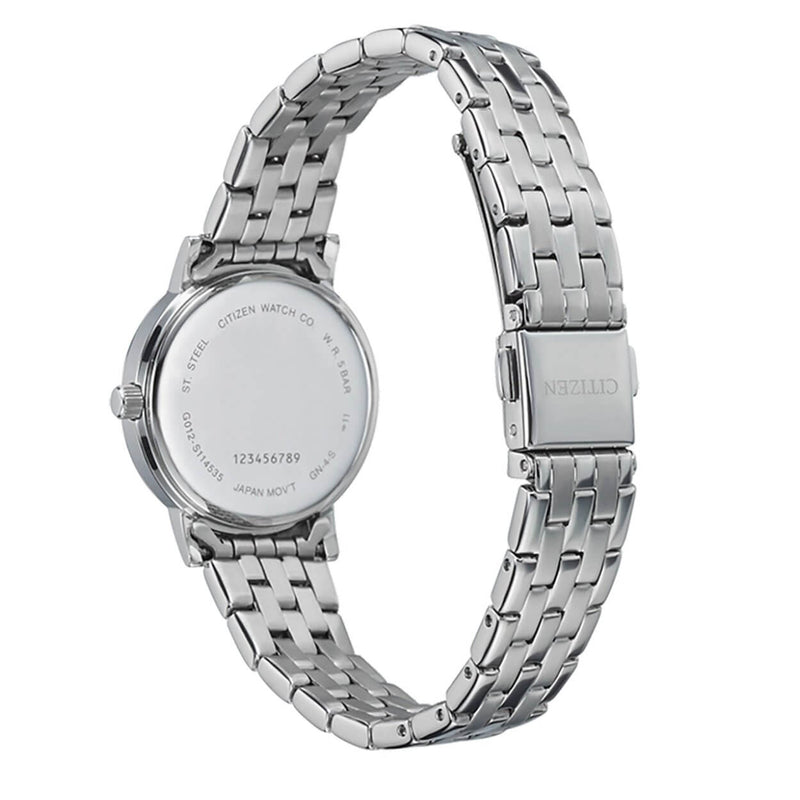 Citizen Sport Quarz EU6090-54L analog damklocka med blå urtavla och armband i rostfritt stål