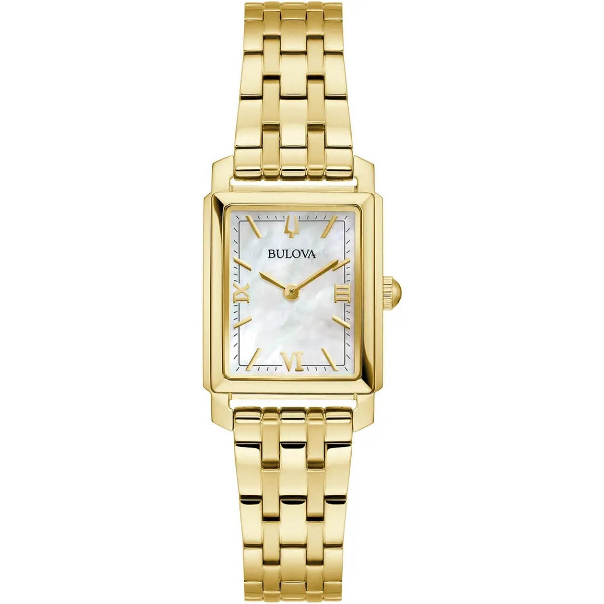 Bulova Sutton 97L177 analog damklocka med vit urtavla och armband i rostfritt stål