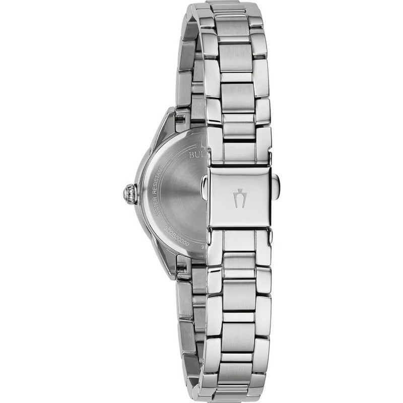 Bulova Sutton 96P250 analog damklocka med blå urtavla och armband i rostfritt stål