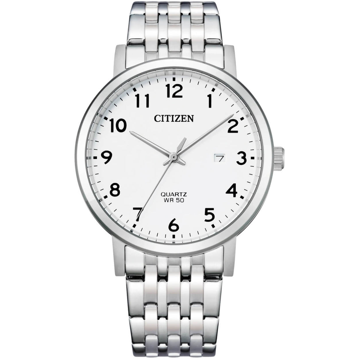 Citizen Classic BI5070-57A analog herrklocka med vit urtavla och armband i rostfritt stål